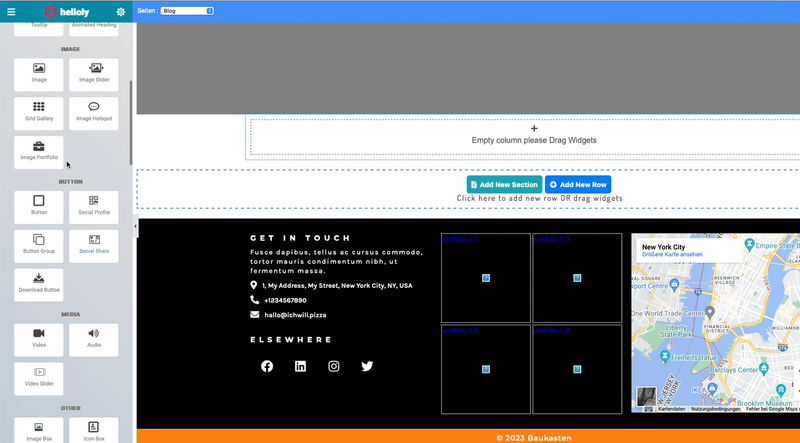 Diese .gif-Animation zeigt, wie einfach es ist, mit unserem Homepage Baukasten ein Bildelement zu platzieren.